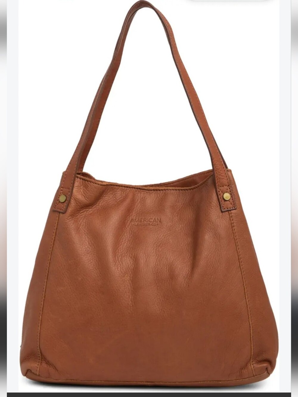 AMERICAN LEATHER CO. Liberty Shopper Leather Women’s Tan Leather Shoulder Bag